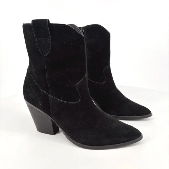 BLONDO | Wayde Waterproof Suede Western Boots in Black | Sz 8.5 - Picture 3 of 13
